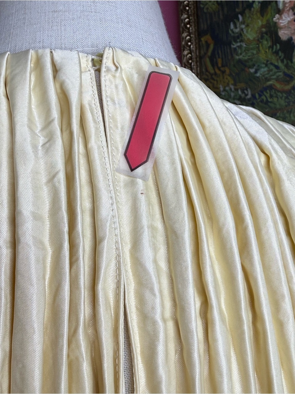 NEW JIL SANDER Cream Plissé Satin Pleated Midi Dress Sz US 4 - Picture 14 of 14